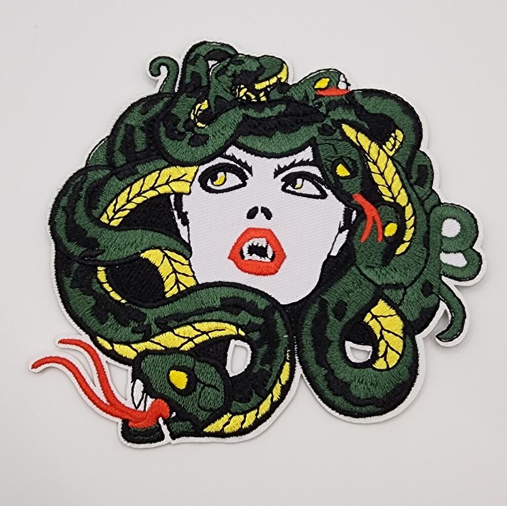 Medusa Embroidered Iron on or Sew on 5" x 5"